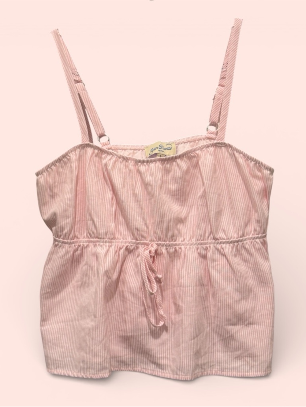 PacSun Pink Striped Sleep Cami with Drawstring